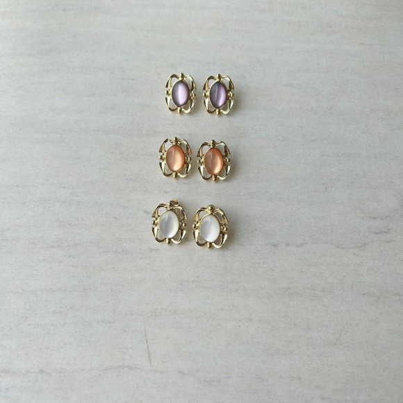 パールニュアンス カボション イヤリング