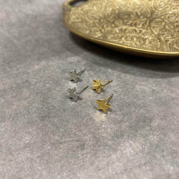 【金属アレルギー対応】スター モチーフピアス/サージカルステンレス