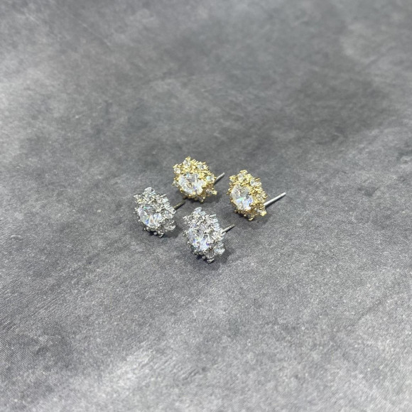 ミニ サークル ビジュー ピアス/silverポスト