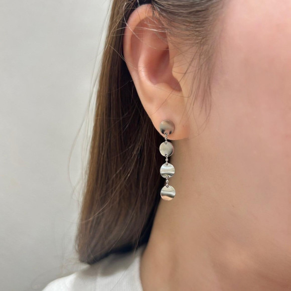 金属圆环长耳环/哔叽卡尔斯滕斯