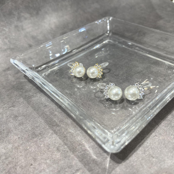 [Metal Allergy] Pearl bijou non-hole earrings/resins