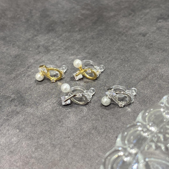 Pearl stone non-hole earrings/earrings