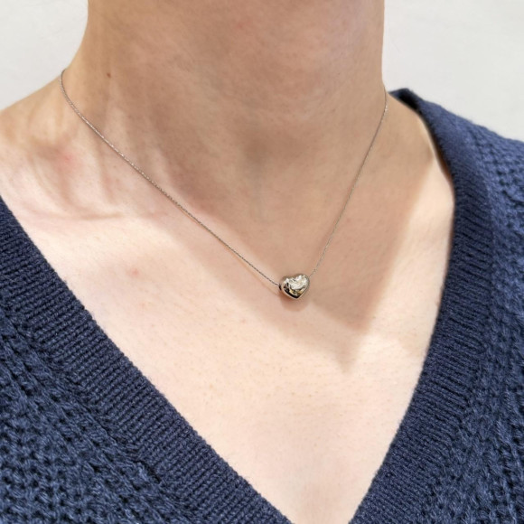 【金属アレルギー対応】メタル ハートネックレス/ステンレス