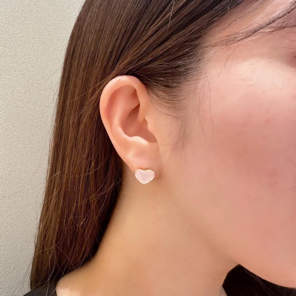 【金属アレルギー対応】アクリル ハート ピアス/silverポスト