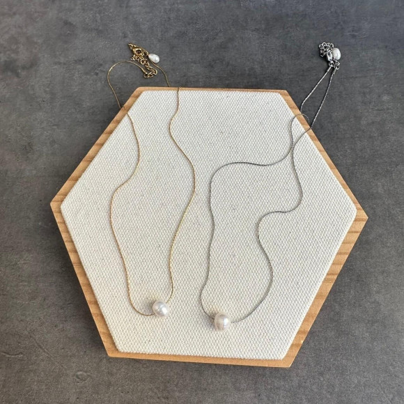 【金属アレルギー対応】一粒パール ネックレス /サージカルステンレス