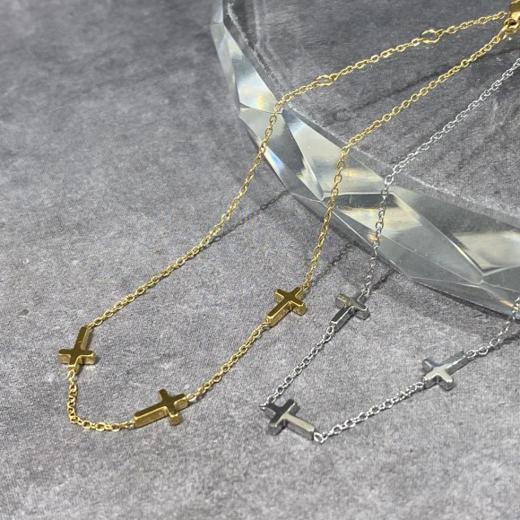 【금속 알레르기 대응】 크로스 브레이슬릿/서지 칼스텐레스