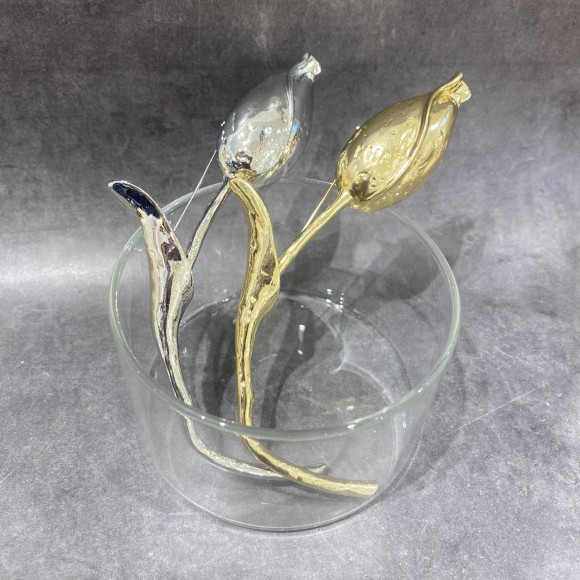 메탈 튤립 브로치