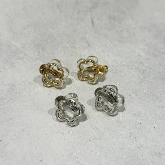 ต่างหู flower design อะคริลิกโลหะ