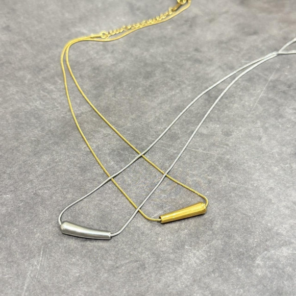 [การรองรับโรคภูมิแพ้โลหะ] สแตนเลสโลหะการออกแบบสร้อยคอ / ผ้าขนสัตว์ Cal