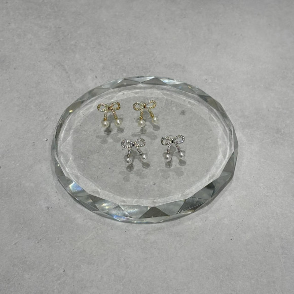 【金属アレルギー対応シルバーポスト】リボンピアス