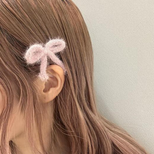 ニットリボンヘアクリップ