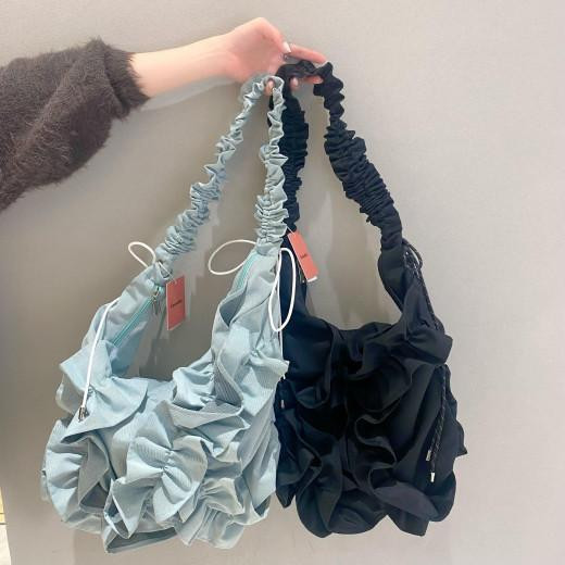 【キャセリーニ】フリルギャザーショルダーバッグ