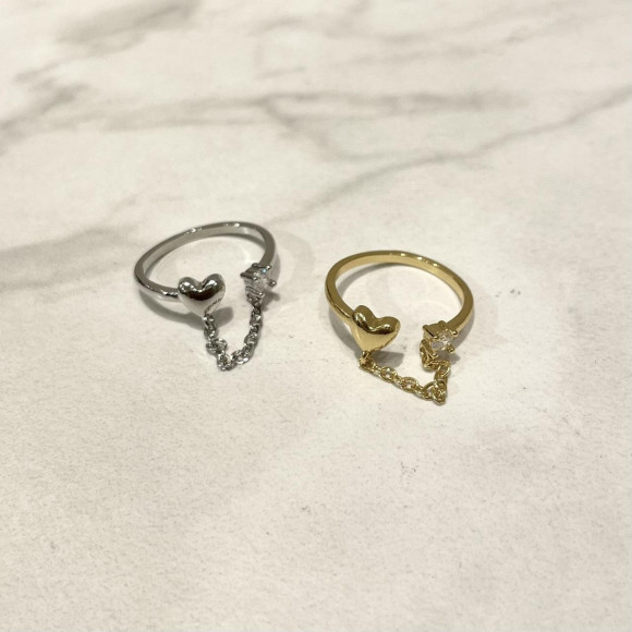 ハート　チェーン　リング