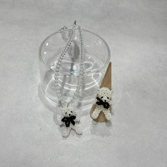 リボンクマ　ネックレス・リング