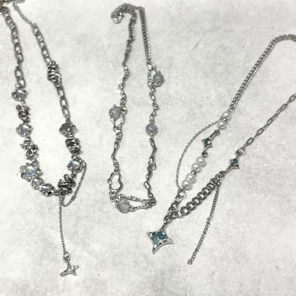 カラーストーンネックレス/ステンレス