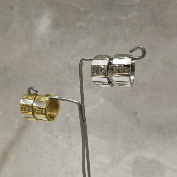 シェルメタルフープピアス/ステンレス