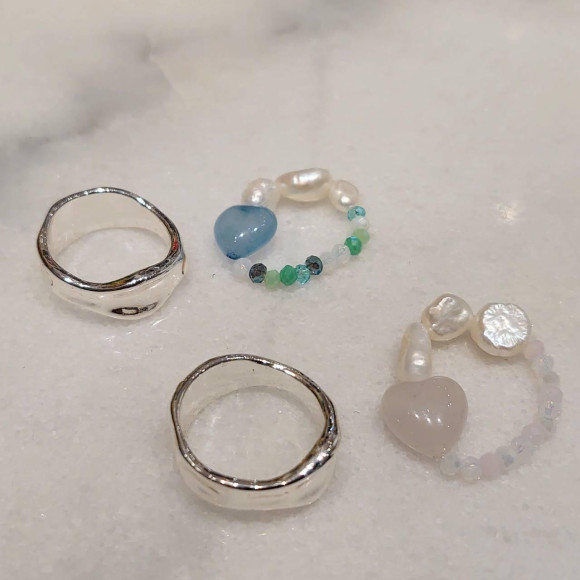 メタル＆ビーズ セットリング
