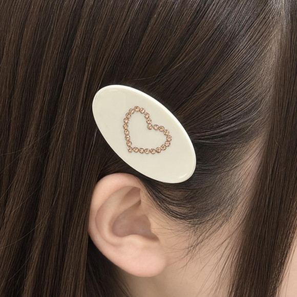 ハートビジューヘアクリップ
