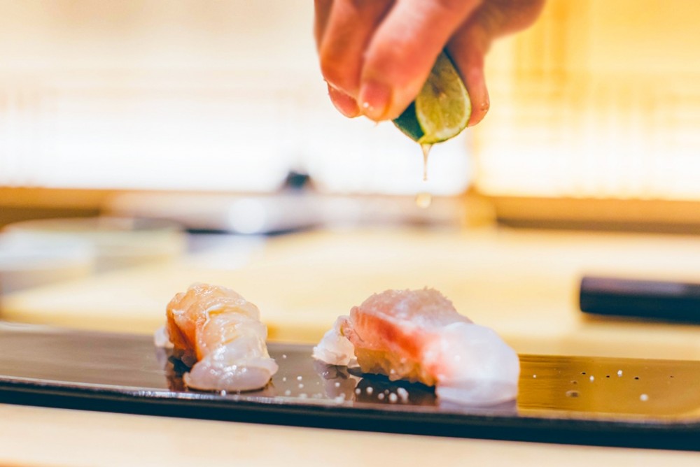 宮城の魚と赤酢のお寿司　魚が肴