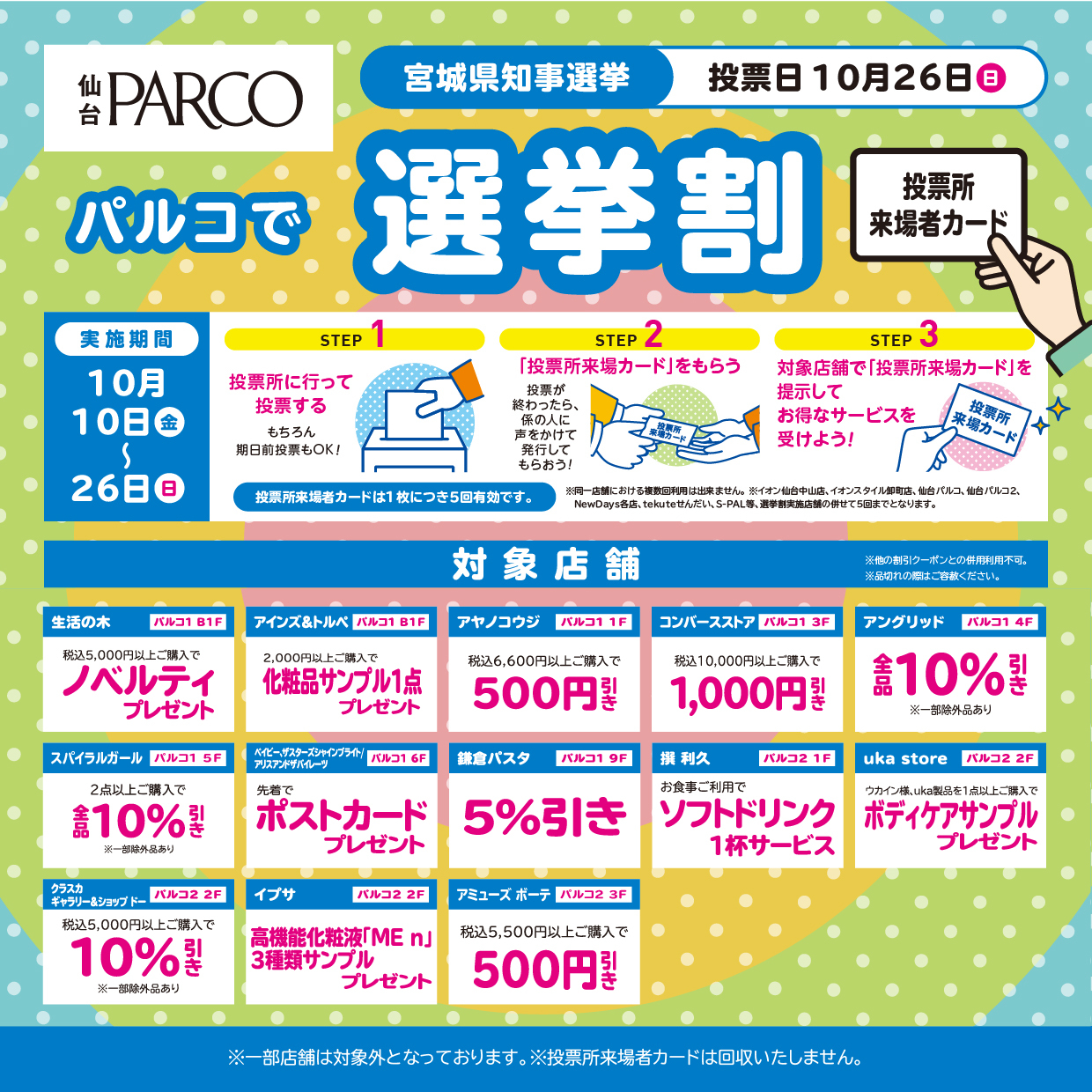 『宮城県知事選挙』に伴う選挙割について