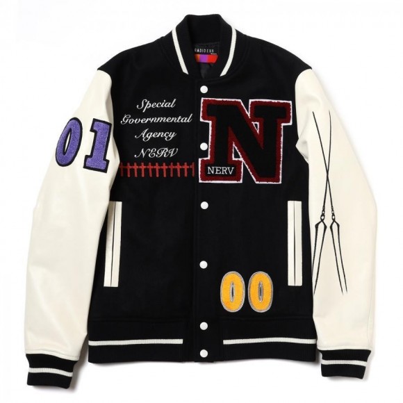 EVANGELION BASEBALL JACKET (BLACK×WHITE(NERV))