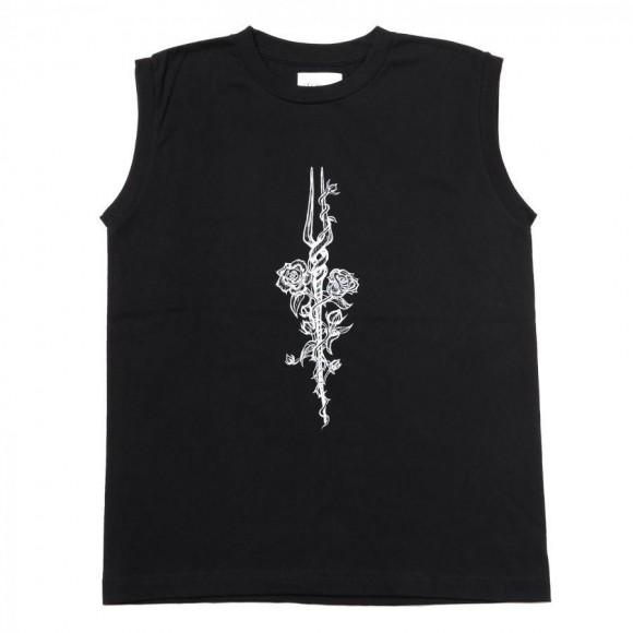 Longinus Rose Sleeveless T-shirt (BLACK(MONO))