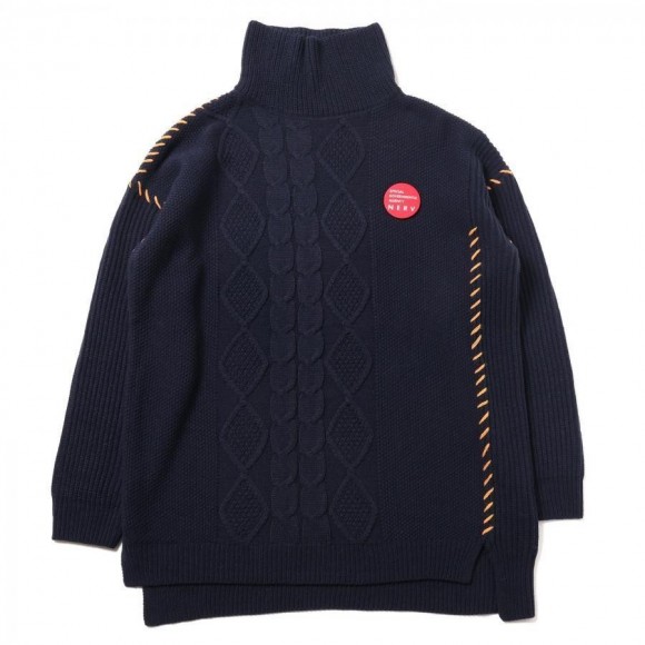 EVANGELION Hand Stitch Turtleneck Knit (NAVY)