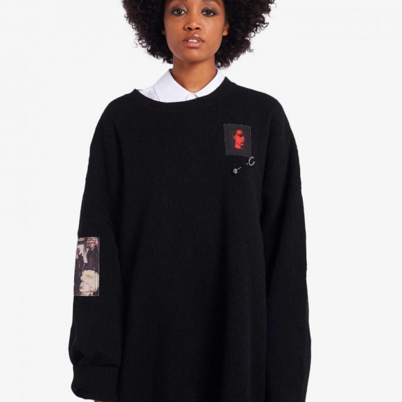 RAF SIMONS OVERSIZED KNIT WITH PATCHES | ochge.org