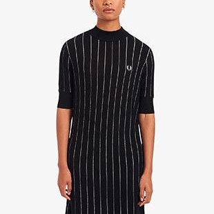 ◆PINSTRIPE KNITTED DRESS