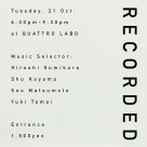 10/21 (Tue) Listening Party "RECORDED" will be held!