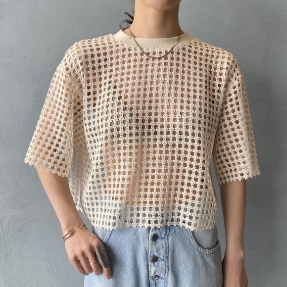 【AMMENTO/아모멘트】 FLOWER LACE CROP TOP