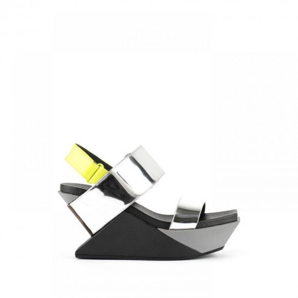 Delta Wedge Sandal / Silver