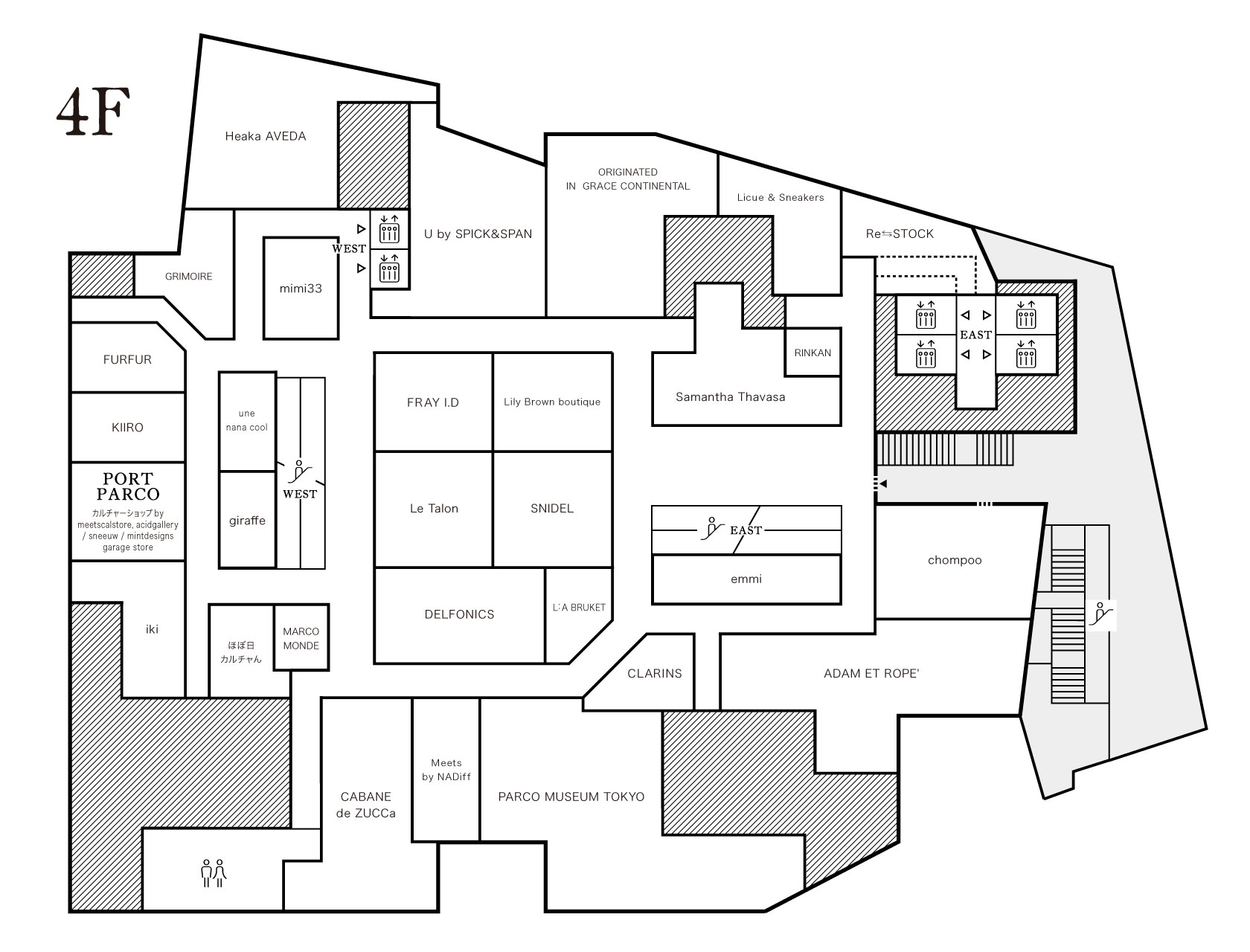 フロアガイド 4f 渋谷parco パルコ