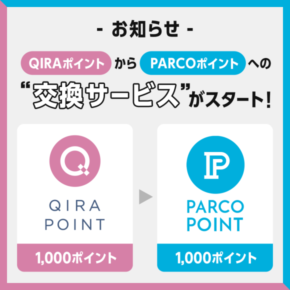 从QIRA积分到PARCO积分的交换服务开始了!