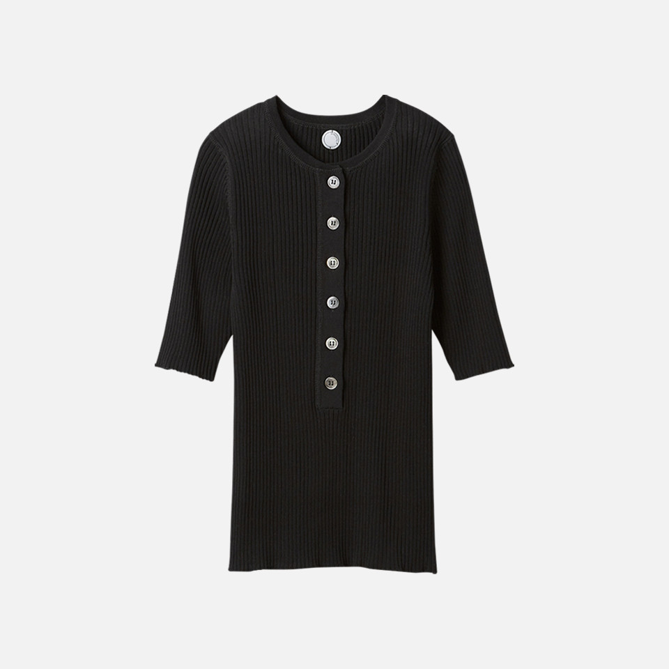 ICE COTTON リブヘンリーネック