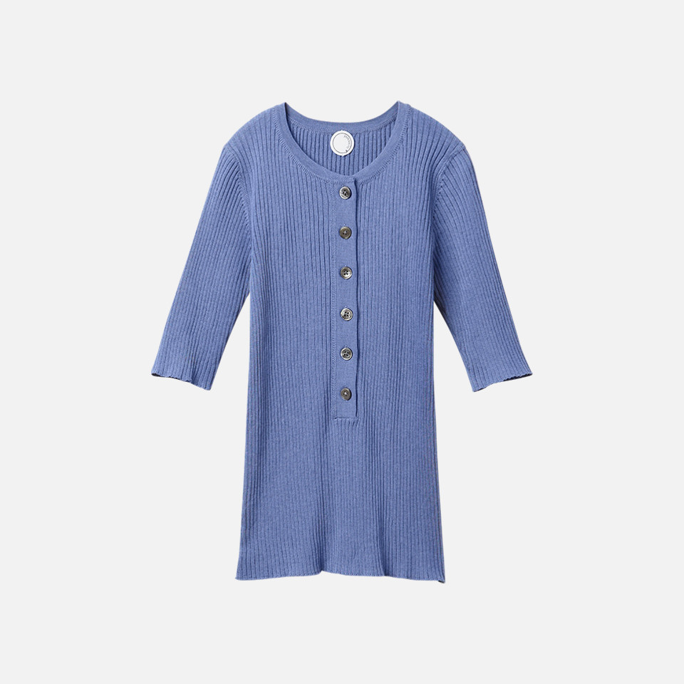 ICE COTTON リブヘンリーネック