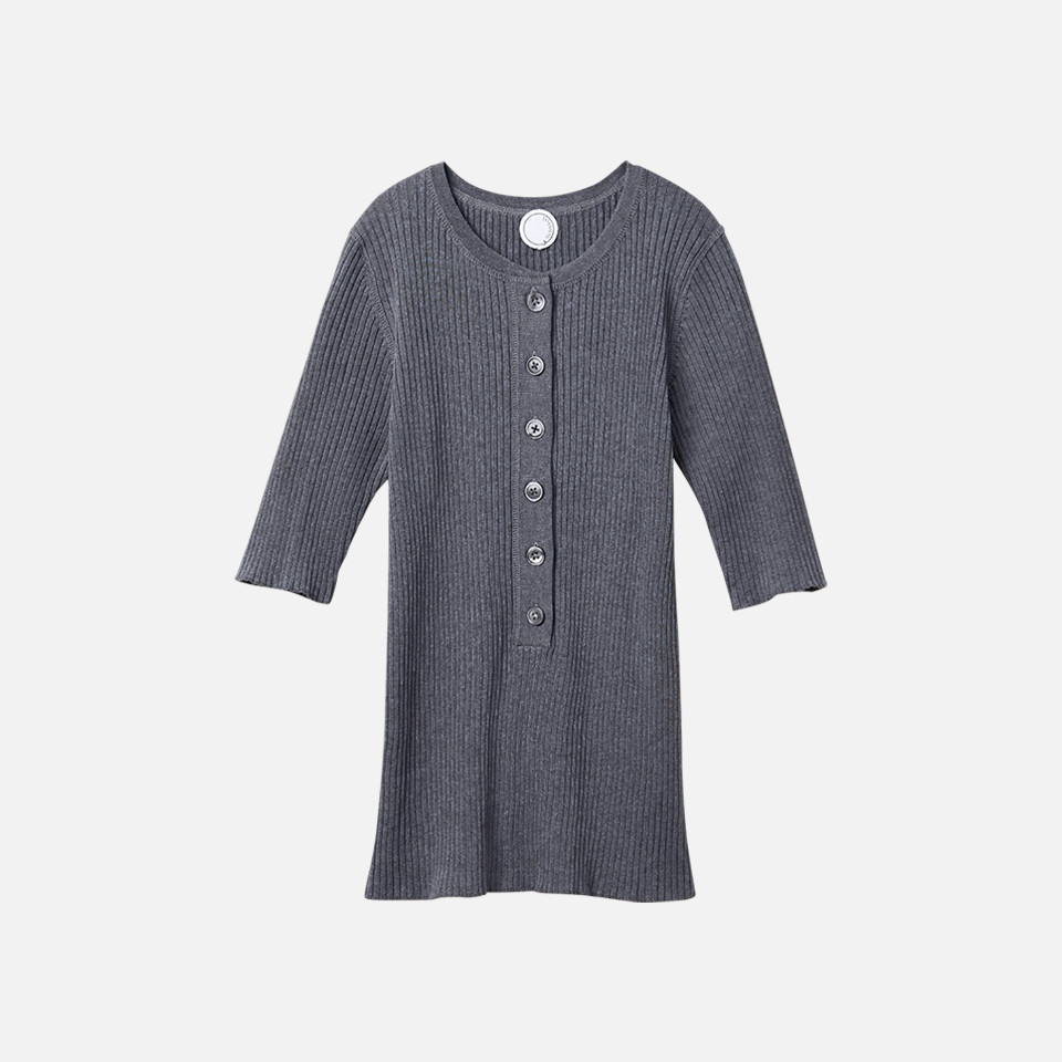 ICE COTTON リブヘンリーネック