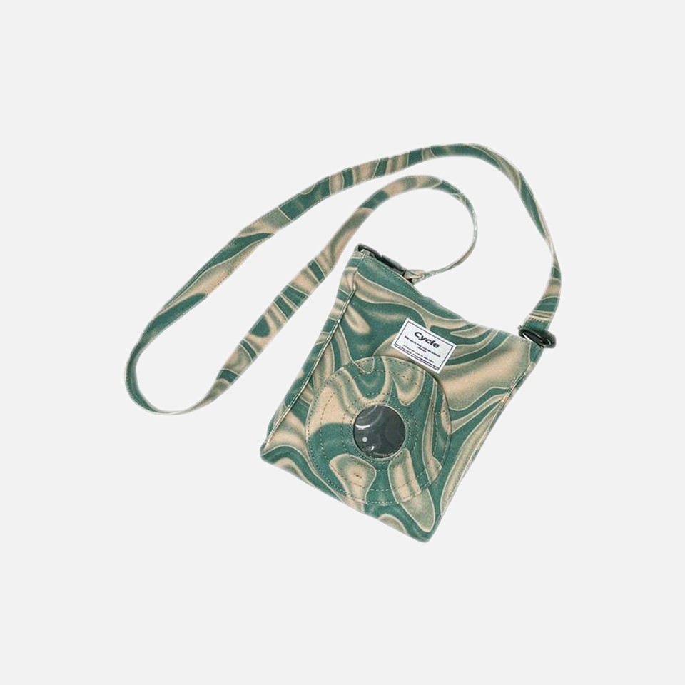PATTERNED ORGANIC COTTON SOLAR BAG -DISTORTED GREEN-
