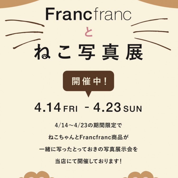 Francfranc와 고양이 사진전 개최 4/14～4/23 