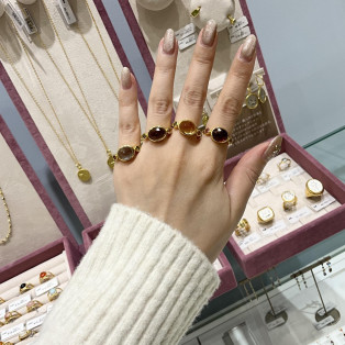 キラキラカラーストーンリング