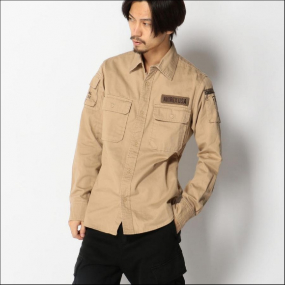 AVIREX/アヴィレックス/FATIGUE KHAKI SHIRT/長袖ファティーグ カーキ シャツ 6175140 | アヴィレックス・ショップニュース  | 静岡PARCO-パルコ-