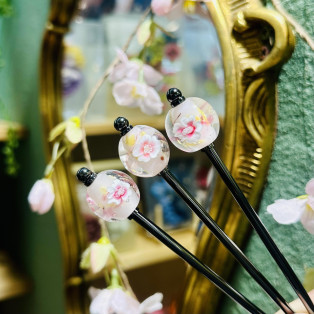 【アイテム紹介】枝桜とんぼ玉簪