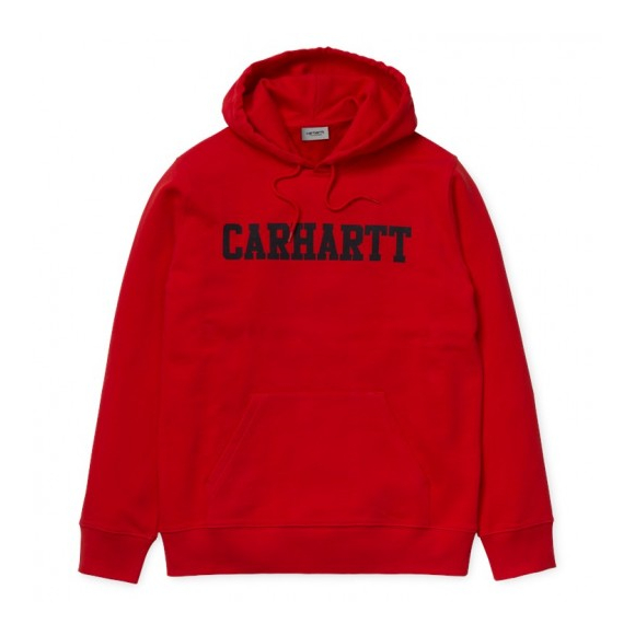 hooded college sweatshirt