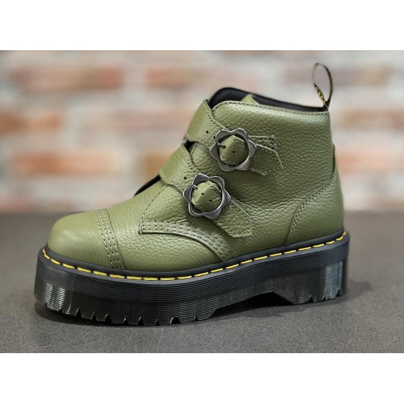 Dr.Martens フラワーバックル厚底シューズ 【khaki】 | ドクター