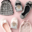 【★入学・入園★】ポケッタブルルームシューズ ツイード