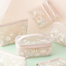 【★人気商品★】メッシュ エンブロイダリー バニティポーチ S