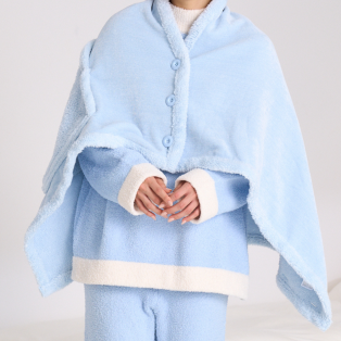 【★冬支度★NEW★】リバーシブルウォームフリース 4WAYポンチョ S