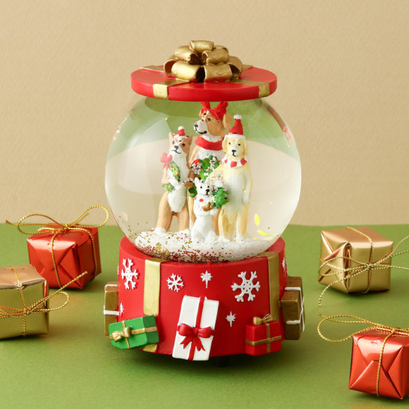 【NEW】スノードーム ドッグ ツリー L