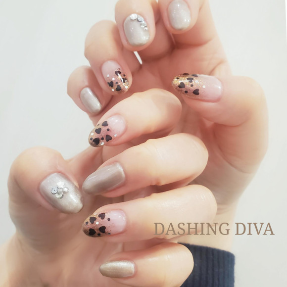 バレンタインネイル