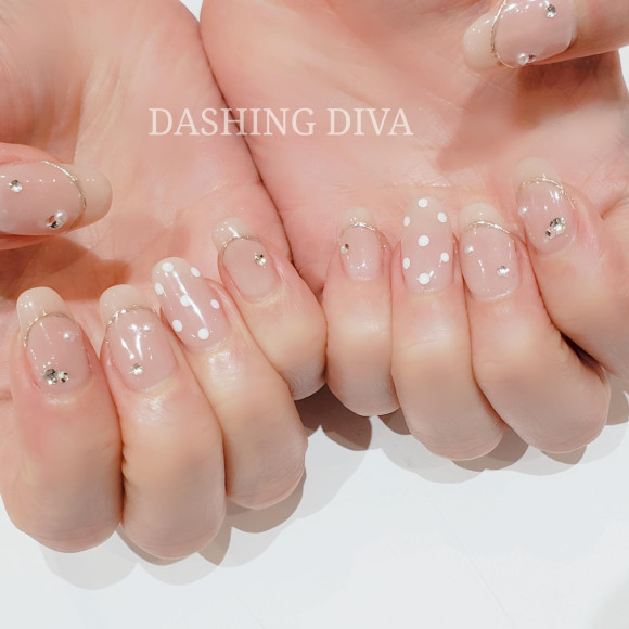 ドット×フレンチネイル